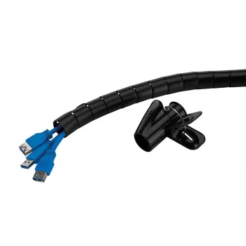 Funda para cables Neomounts ADS06-142BL – negra, organizador de cables Ø25 mm para gestión de cables