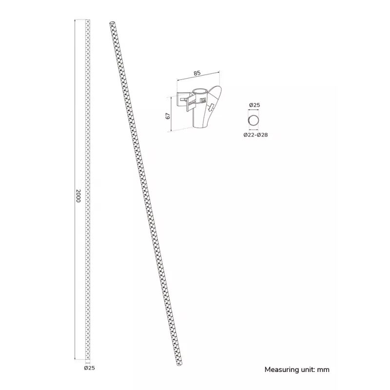 Funda/tubo para cables Neomounts ADS06-142WH Ø25 mm blanco para gestión de cables