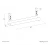 Bandeja para cables Neomounts ADS07-121WH diseño con clip, montaje universal, blanco