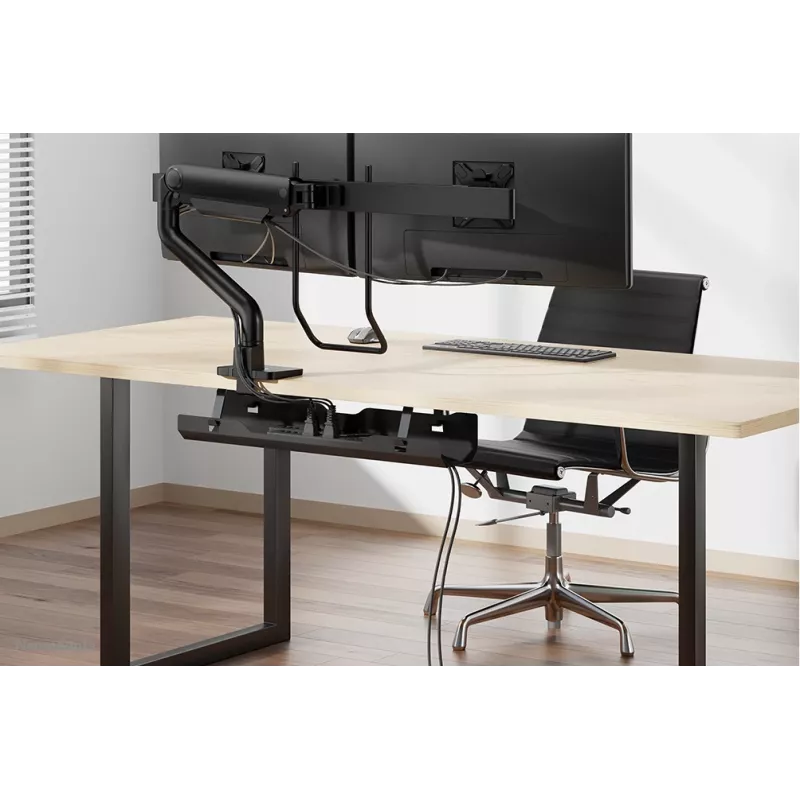 Bandeja para cables Neomounts ADS07-122BL montaje atornillado universal negro, montaje en pared/rack