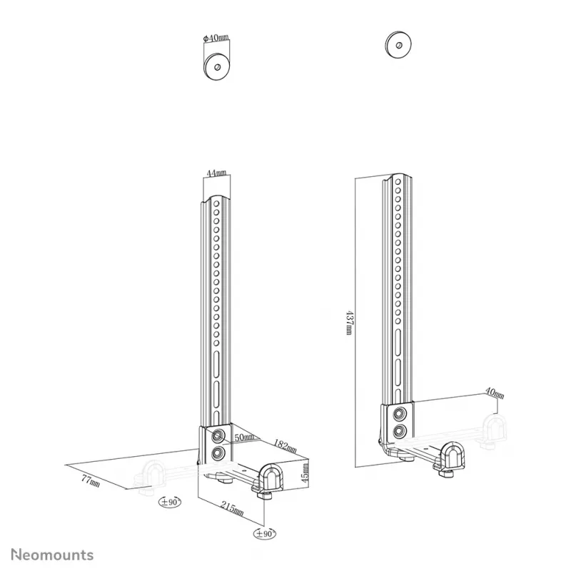 Neomounts AWL29-650BL1 soporte para videobar/barra de sonido VESA - máx. 15 kg - universal