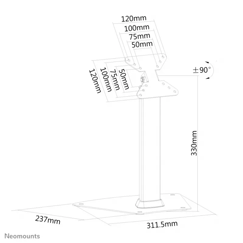 Neomounts FPMA-D1500SILVER soporte para monitor 10-32