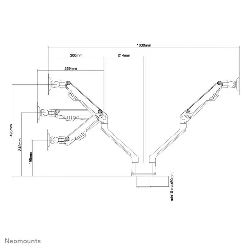 Soporte de monitor Neomounts FPMA-D750DSILVER 10-32