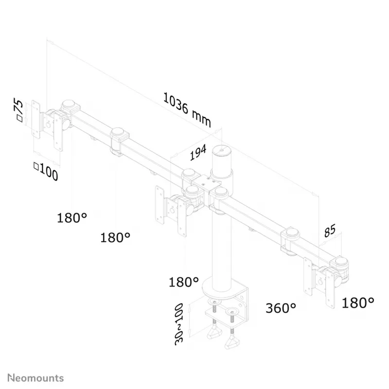 Soporte de monitor Neomounts FPMA-D960D3 10-21 inch
