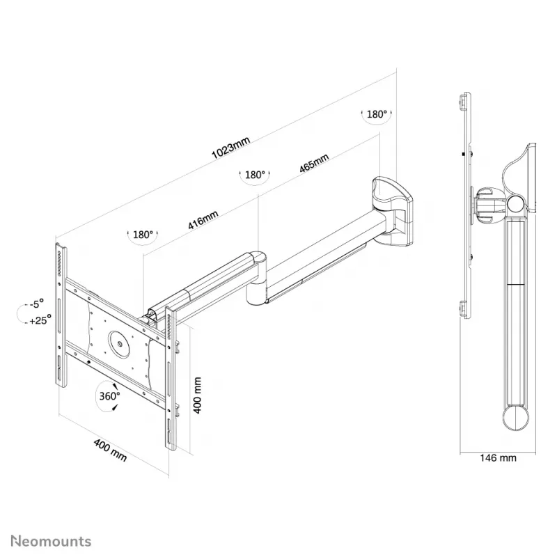 Soporte de pared Neomounts FPMA-HAW050 Medical blanco