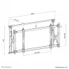 Soporte de pared para vídeo Neomounts LED-VW1750Schwarz — pantalla individual, compatible con 32 inch–55 inch, máx. 35 kg, VESA 200x200–600x400, negro