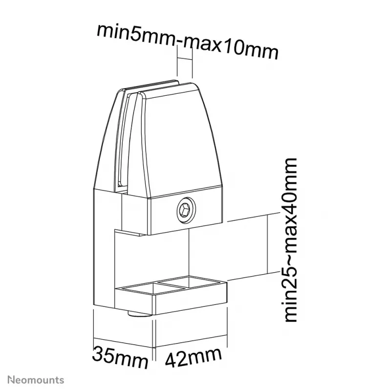 Set de abrazaderas de mesa Neomounts NS-CLMP40Schwarz (2 uds.) - máx. 5 kg