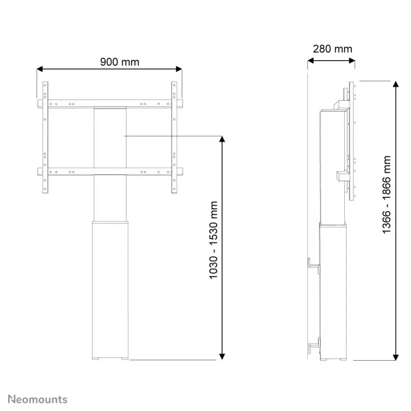 Soporte de suelo para TV Neomounts PLASMA-W2250SILVER 42-100