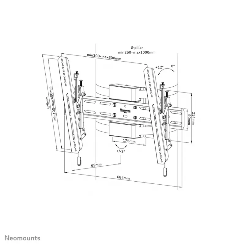 Soporte de columna para TV Neomounts WL35S-910BL16 40-75