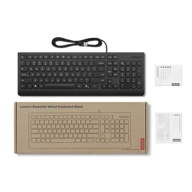 Teclado Lenovo 4Y41R64666 hogar/oficina USB finlandés, sueco negro