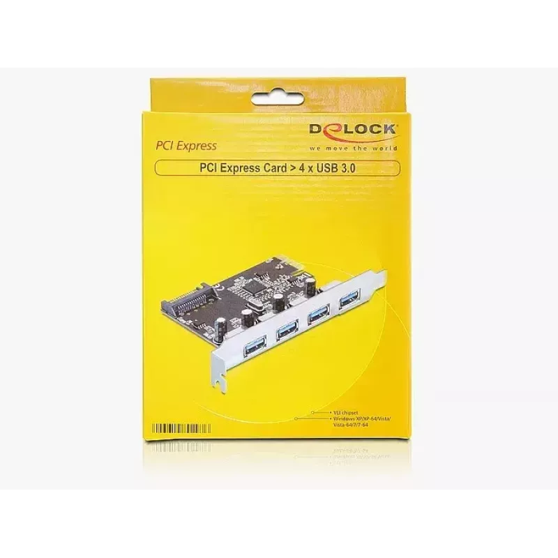 DeLOCK 89297 tarjeta PCI Express, 4x USB 3.0 externos (USB 3.2 Gen 1)