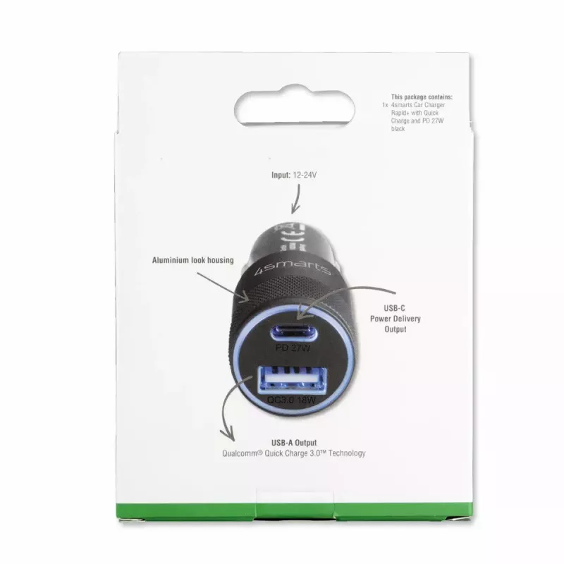 Cargador de dispositivos móviles 4smarts 464448 universal negro mechero coche