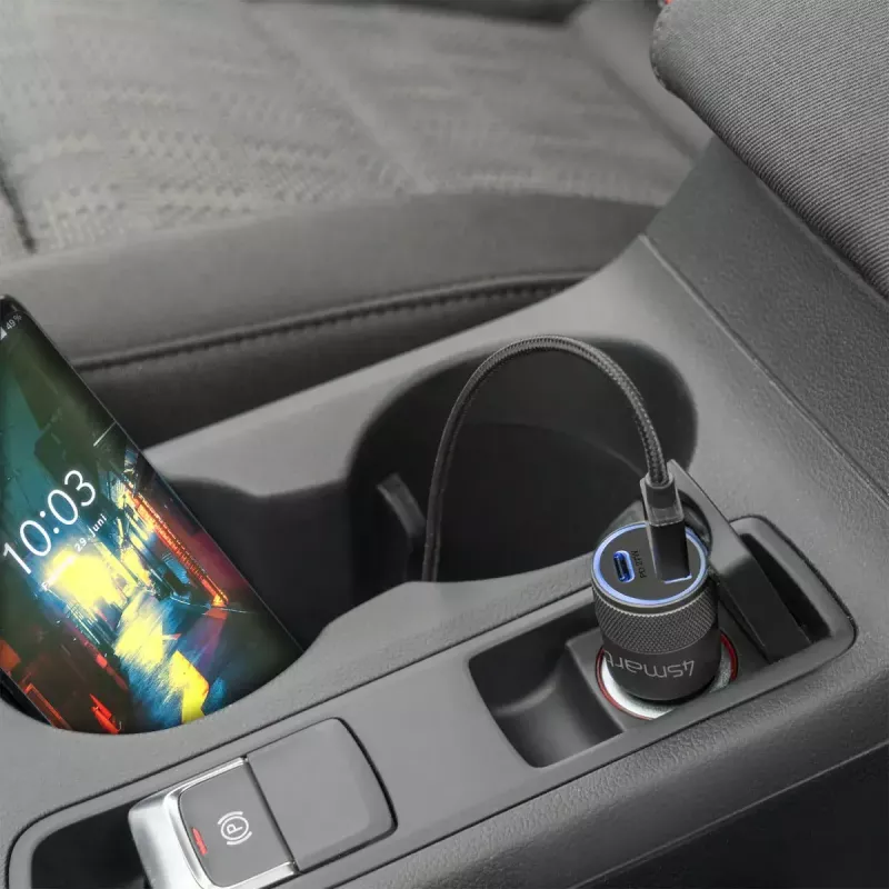 Cargador de dispositivos móviles 4smarts 464448 universal negro mechero coche