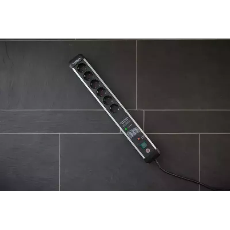 Alargador de corriente Brennenstuhl 1391010601 5m 6 tomas AC para interior Negro Plata