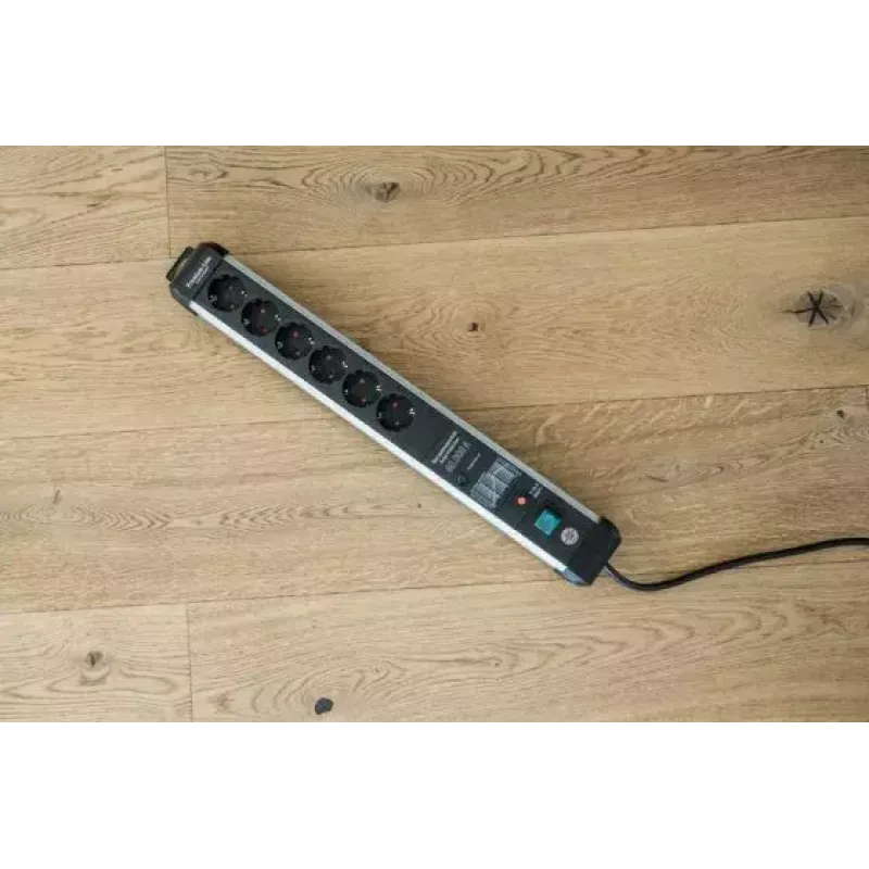 Alargador de corriente Brennenstuhl 1391010601 5m 6 tomas AC para interior Negro Plata