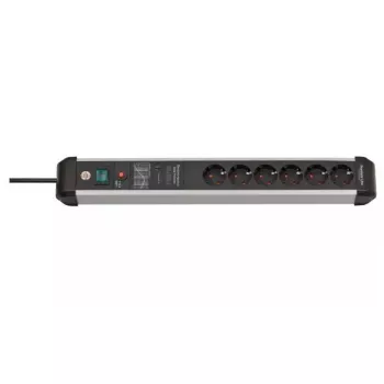 Alargador de corriente Brennenstuhl 1391010601 5m 6 tomas AC para interior Negro Plata