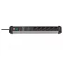 Alargador de corriente Brennenstuhl 1391010601 5m 6 tomas AC para interior Negro Plata