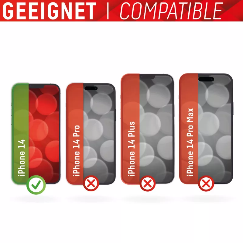 Protector de pantalla Displex (10H) + funda para Apple iPhone 14, marco de montaje Eco, + funda, cristal templado, lámina protectora resistente a arañazos