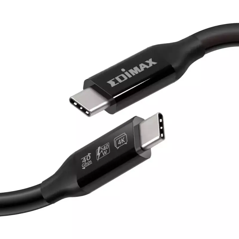 Cable Edimax UC4 0,5 m 40 Gbit/s Negro conector macho a conector macho