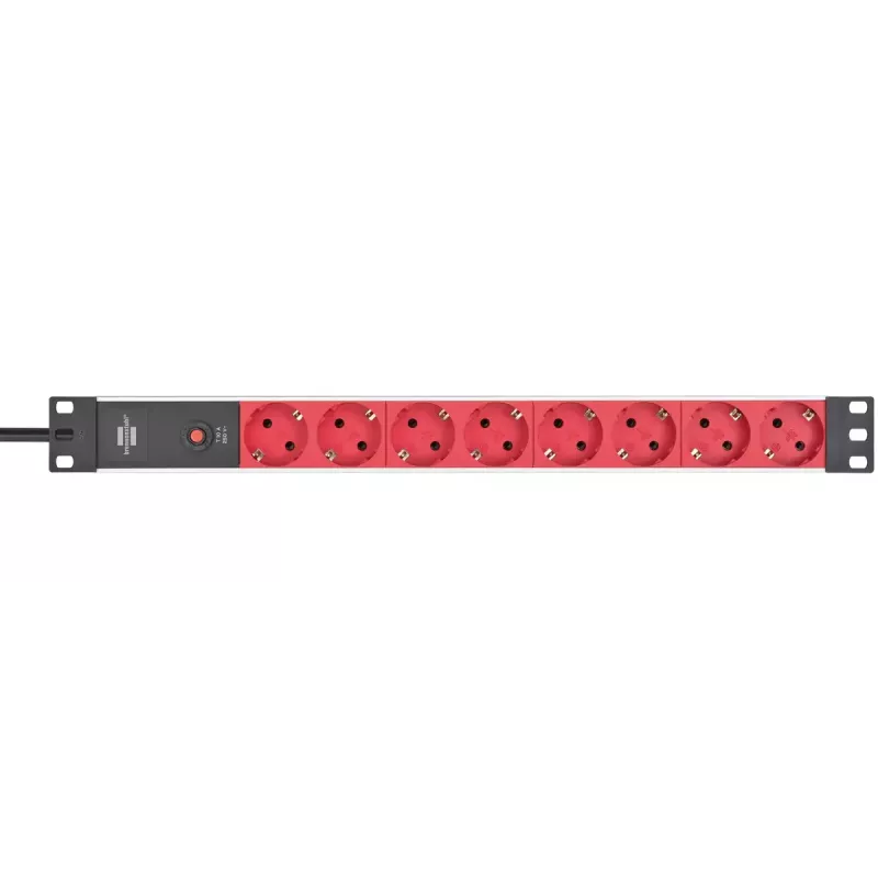 Alargador de corriente Brennenstuhl 1390007118 2m 8 tomas AC para interior Negro Rojo