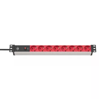 Alargador de corriente Brennenstuhl 1390007118 2m 8 tomas AC para interior Negro Rojo
