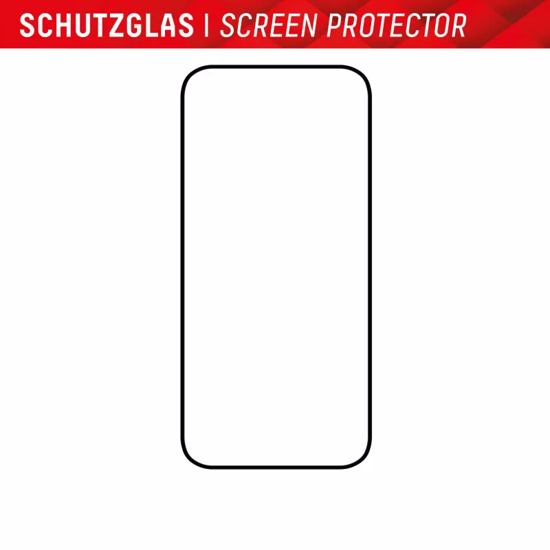 Displex Full Cover protector de pantalla de cristal (10H) para Apple iPhone 15/15 Pro, marco de montaje Eco, Full Cover