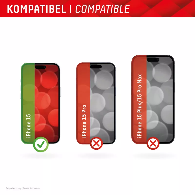 Displex protector de pantalla + funda para Apple iPhone 15, marco de montaje Eco, resistente a arañazos