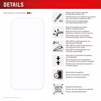 Protector de pantalla Displex (10H) para Apple iPhone 16 Pro, marco de montaje Eco, resistente a arañazos