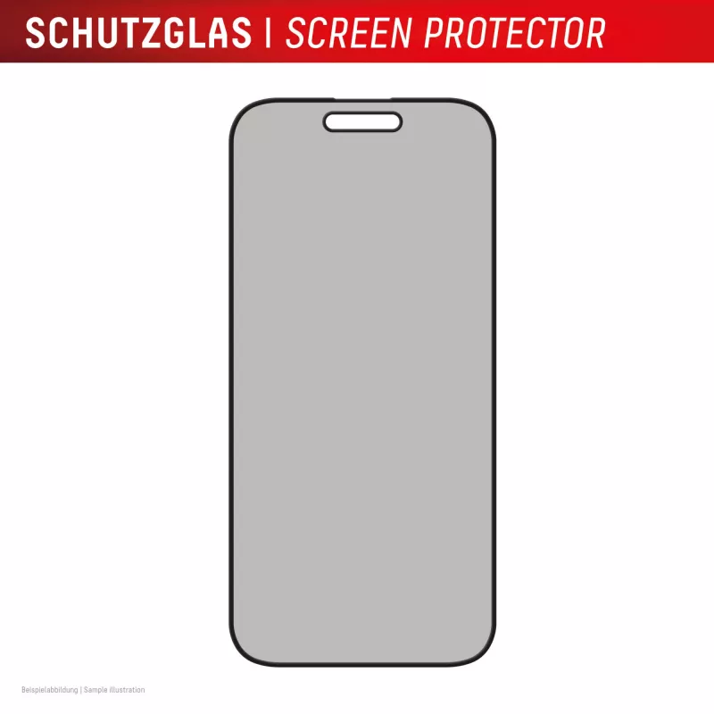 Protector de pantalla con filtro de privacidad Displex (10H) para Apple iPhone 16 Plus, marco de montaje Eco, filtro de privacidad