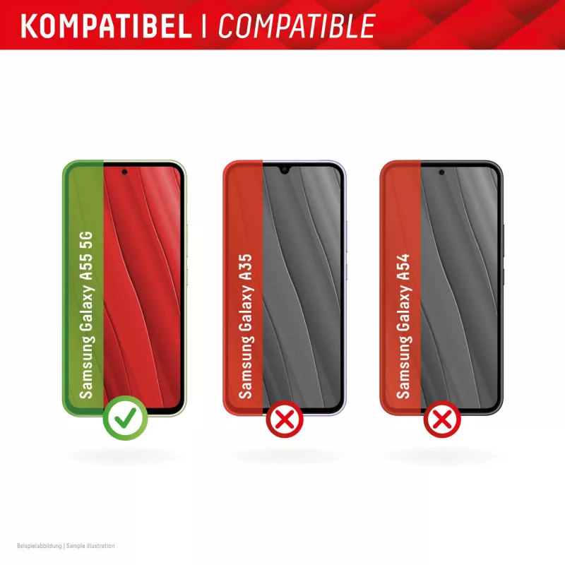 Protector de pantalla Displex + funda para Samsung Galaxy A55 5G, marco de montaje Eco, resistente a arañazos