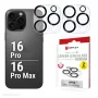 Displex Full Cover cristal para objetivo de cámara iPhone 16 Pro/16 Pro Max, 10H, protección completa de cámara, montaje rápido, pack de 2