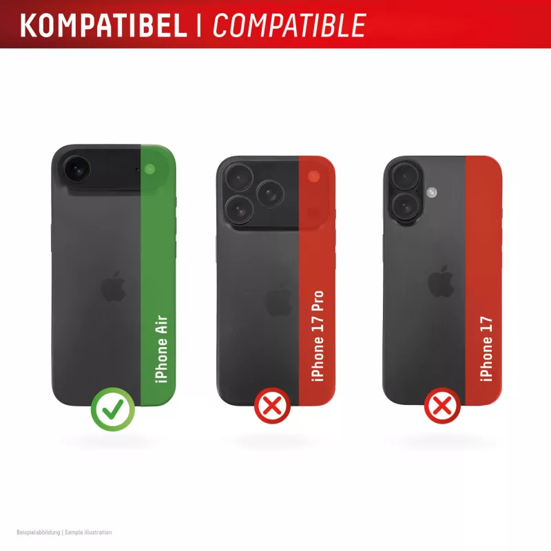 Displex cristal de lente de cámara Premium, iPhone Air, 10H, anillos individuales, DLC, transparente, Quick Mount