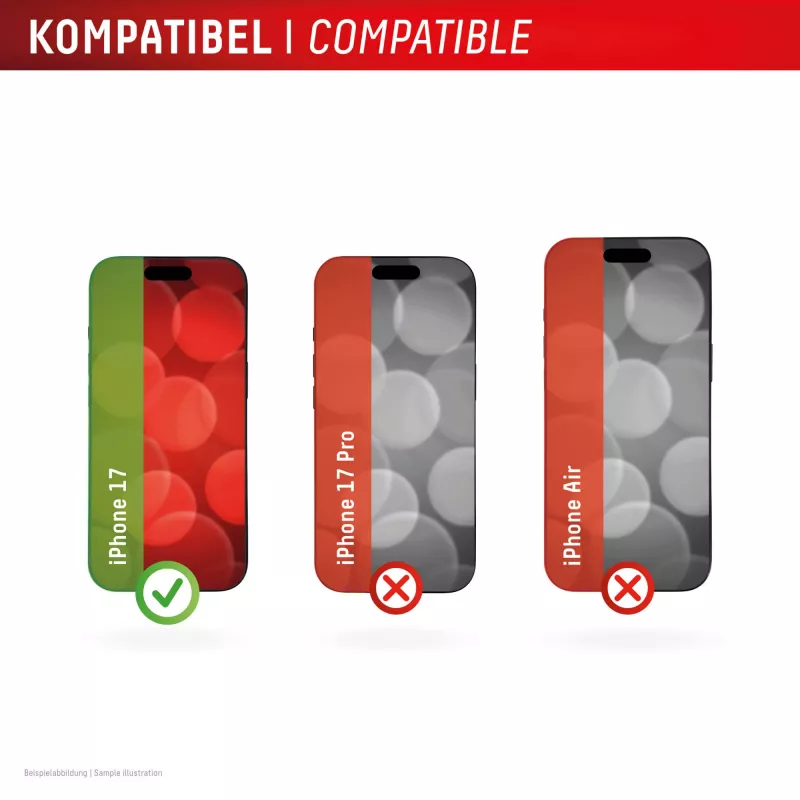 Lámina protectora de pantalla + funda Displex para Apple iPhone 17, marco de montaje Eco, resistente a arañazos