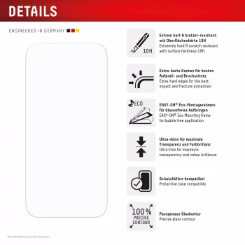 Lámina protectora de pantalla + funda Displex para Apple iPhone Air, marco de montaje Eco, resistente a arañazos