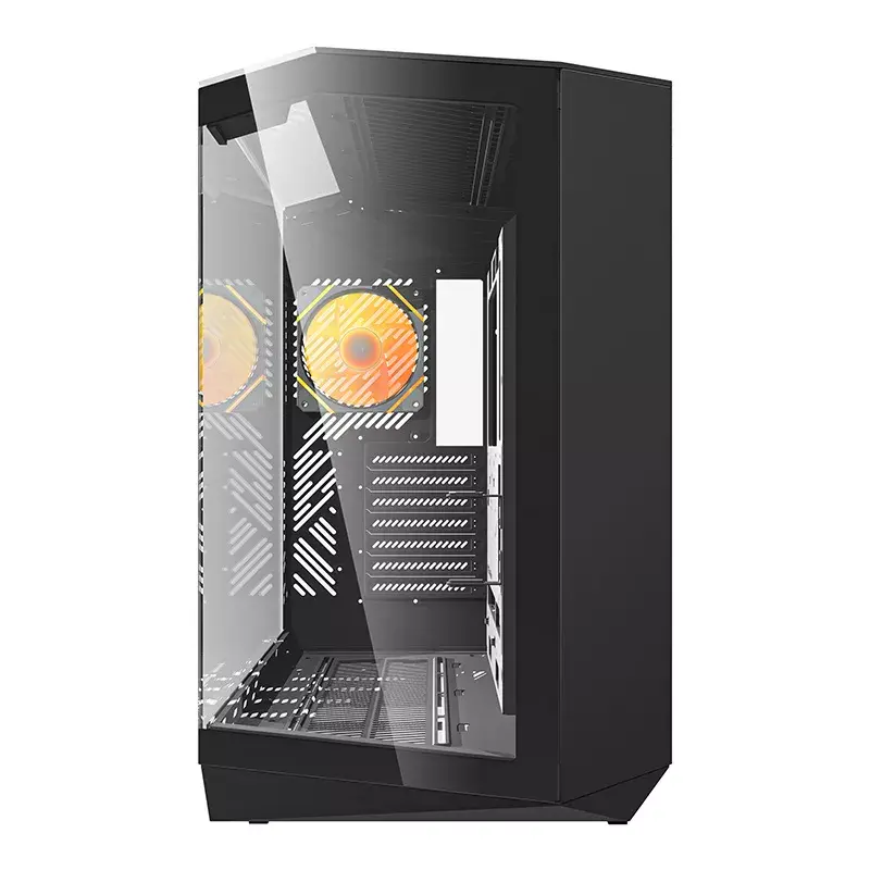 Caja para ordenador Darkflash DY470 ATX Negra con 4 ventiladores y soporte para GPU