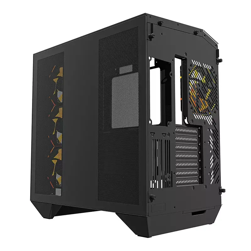 Caja para ordenador Darkflash DY470 ATX Negra con 4 ventiladores y soporte para GPU