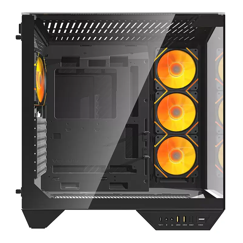 Caja para ordenador Darkflash DY470 ATX Negra con 4 ventiladores y soporte para GPU