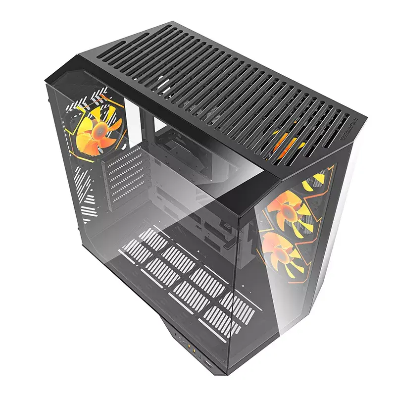 Caja para ordenador Darkflash DY470 ATX Negra con 4 ventiladores y soporte para GPU