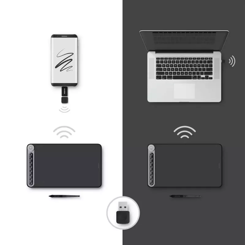 Tableta gráfica HUION Q620M Negra 5080 lpi 266,7 x 166,7 mm USB