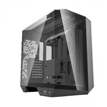 Caja de PC Darkflash DY470 Full Tower — Negra, SPCC, compatible con ITX/ATX, HDD 3,5 inch/2,5 inch, 1x 120 mm trasero, ventilador lateral 120 mm