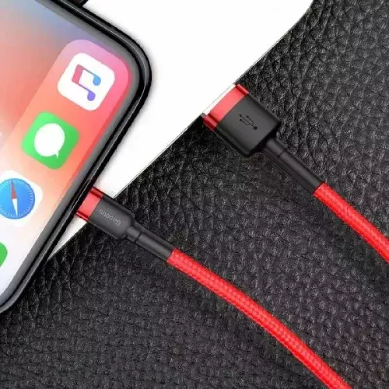Cable Lightning Baseus CALKLF-A09 0,5 m Rojo