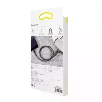 Cable USB-A a Lightning Baseus CALKLF-C19 2 m — carcasa de aluminio, 1,5 A, negro/rojo