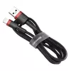 Cable USB-A a Lightning Baseus CALKLF-C19 2 m — carcasa de aluminio, 1,5 A, negro/rojo