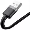 Cable USB-A a Lightning Baseus Cafule (CALKLF-CG1) — trenzado de nailon, QC3.0 1,5 A, 2 m, gris/negro