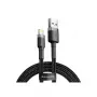 Cable USB-A a Lightning Baseus Cafule (CALKLF-CG1) — trenzado de nailon, QC3.0 1,5 A, 2 m, gris/negro
