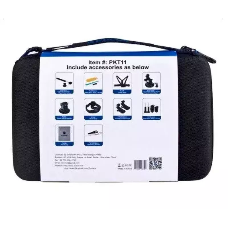Set de accesorios Puluz PKT11 para cámaras deportivas — 20 piezas, compatible con Osmo Action 5 Pro