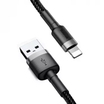 Cable de datos y carga de nailon Baseus CALKLF-AG1 USB-C QC3.0 2.4A a Lightning 0,5 m negro, gris