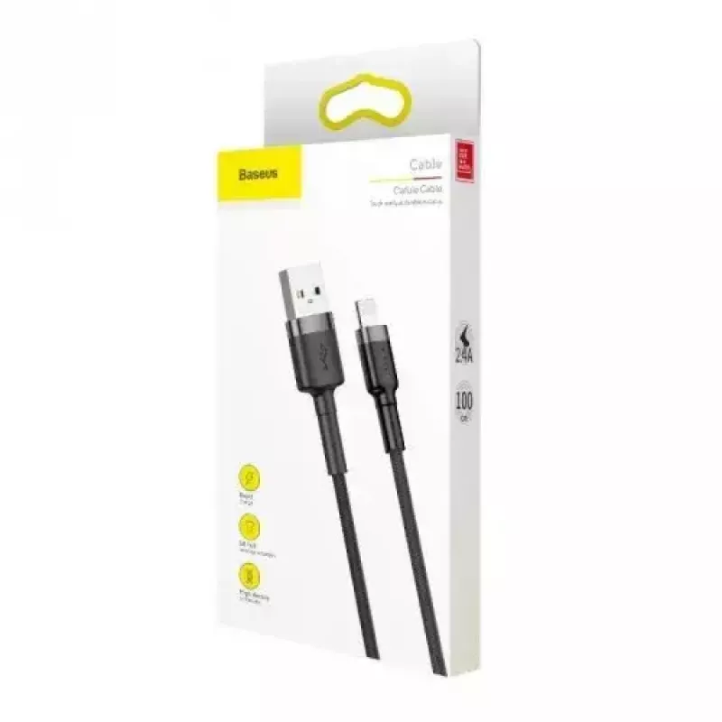 Baseus Cafule CALKLF-AG1 cable USB-A a Lightning, 2,4 A, 0,5 m, negro/gris