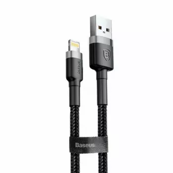 Cable de datos y carga de nailon Baseus CALKLF-AG1 USB-C QC3.0 2.4A a Lightning 0,5 m negro, gris