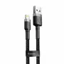 Cable de datos y carga de nailon Baseus CALKLF-AG1 USB-C QC3.0 2.4A a Lightning 0,5 m negro, gris
